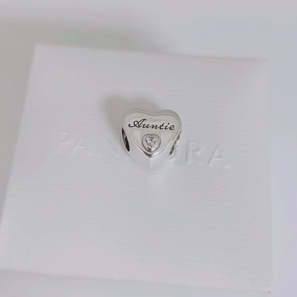 Pandora Auntie Heart Charm S925 Sterling Silver with box - Picture 2 of 6